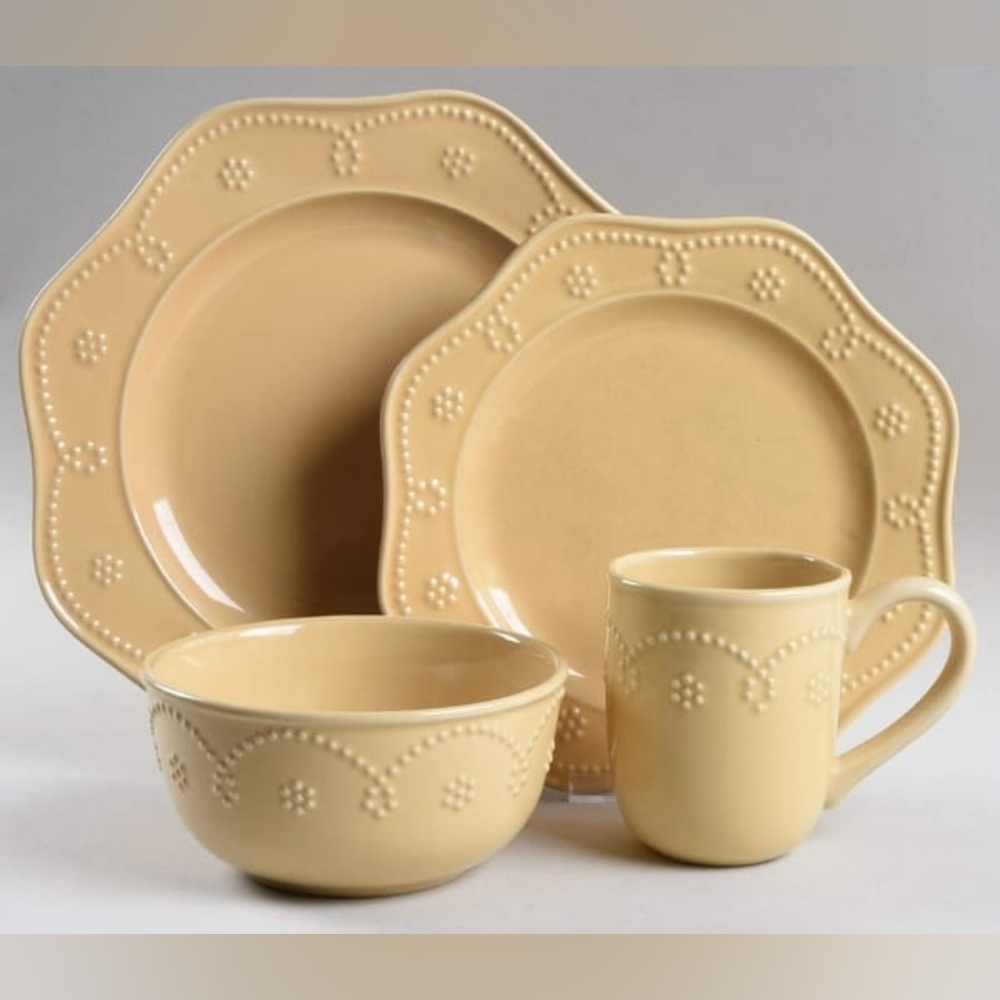 Food Network’s Fontina Beaded 4-pc. Place Setting Dinnerware Set